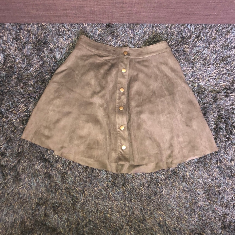 Super soft Button front Olive skirt